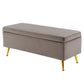 Storage Ottoman Stool Bench Seat 110cm - Velvet Grey