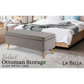 Storage Ottoman Stool Bench Seat 110cm - Velvet Grey