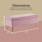 Storage Ottoman Stool Bench Seat 110cm Velvet PINK