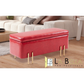Storage Ottoman Stool Bench Seat 97cm - PU Leather Red