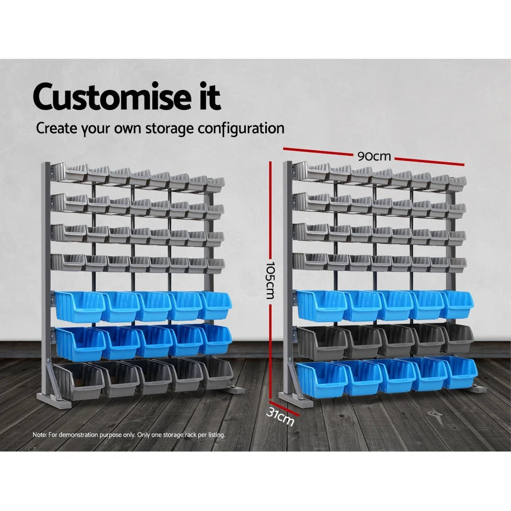 Storage Shelving Rack 47 Bin - Tools Storage
