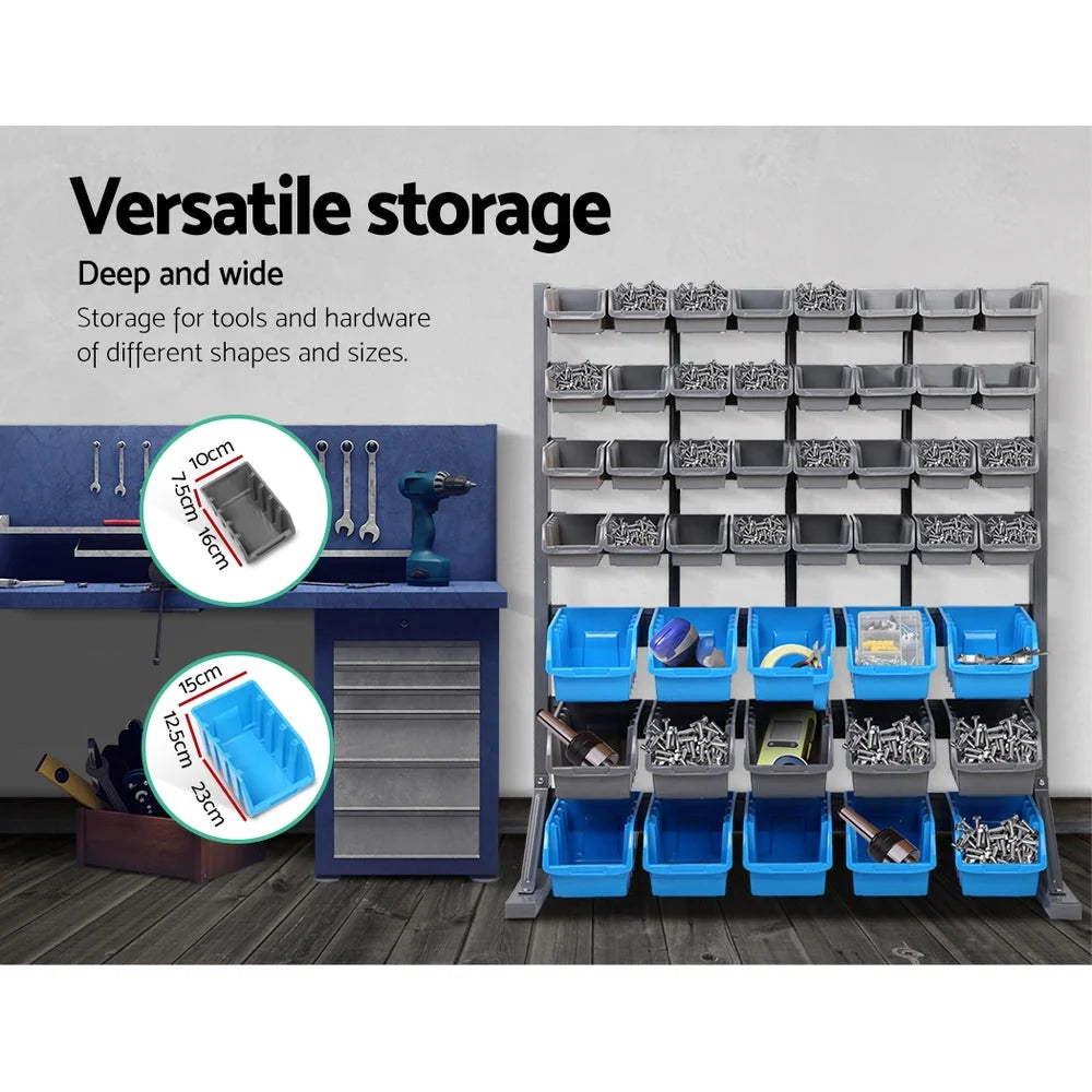 Storage Shelving Rack 47 Bin - Tools Storage
