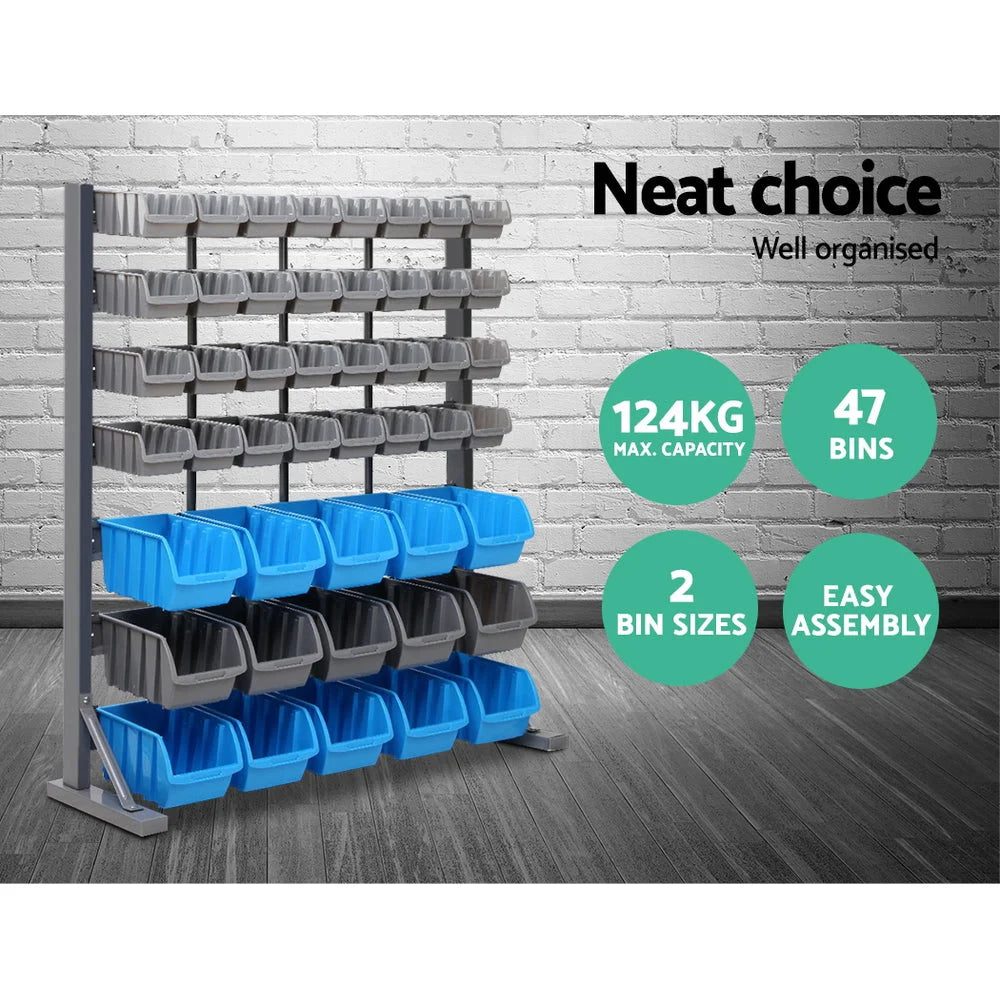 Storage Shelving Rack 47 Bin - Tools Storage