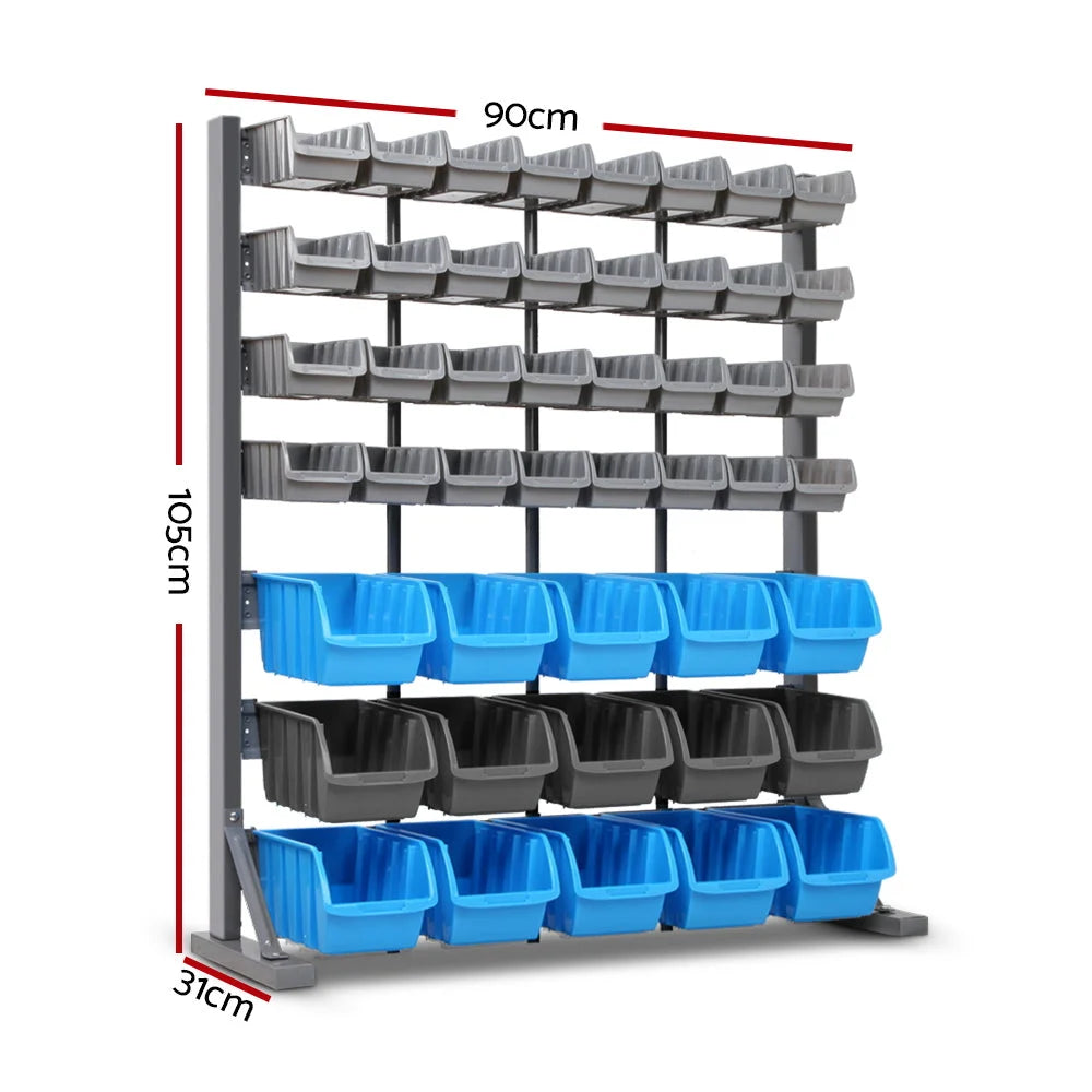 Storage Shelving Rack 47 Bin - Tools Storage