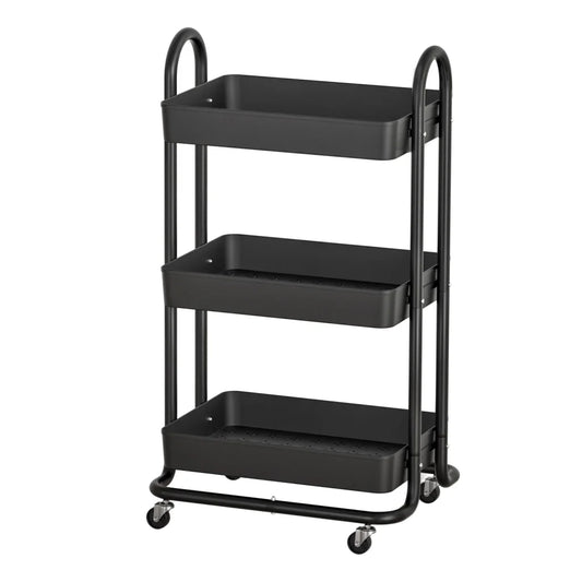 Storage Trolley Kitchen Cart 3 Tiers Rack Shelf Organiser