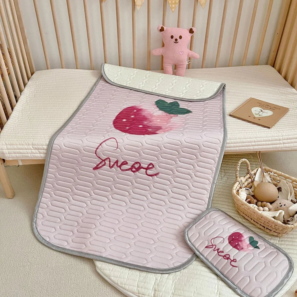 Strawberry Pattern 2 Piece Set Kids Cooling Pad Set