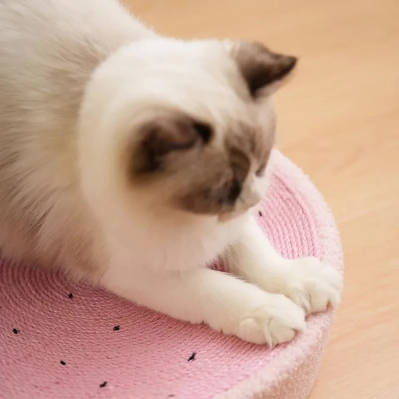 Strawberry-Shaped Cat Scratcher Bed - Fun Sisal Pad