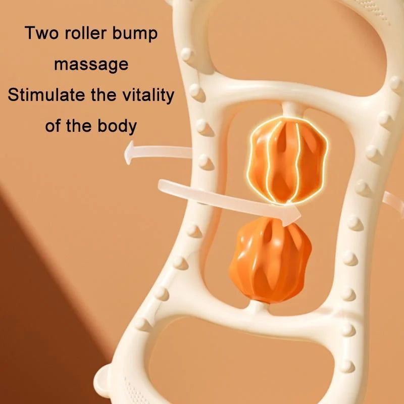 Stretching Yoga Ring With Raised Point Roller - Beige