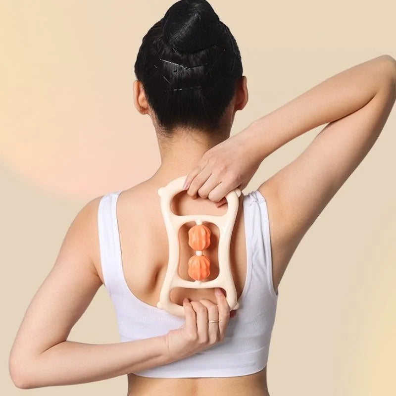 Stretching Yoga Ring With Raised Point Roller - Beige