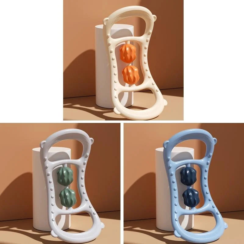 Stretching Yoga Ring With Raised Point Roller - Beige