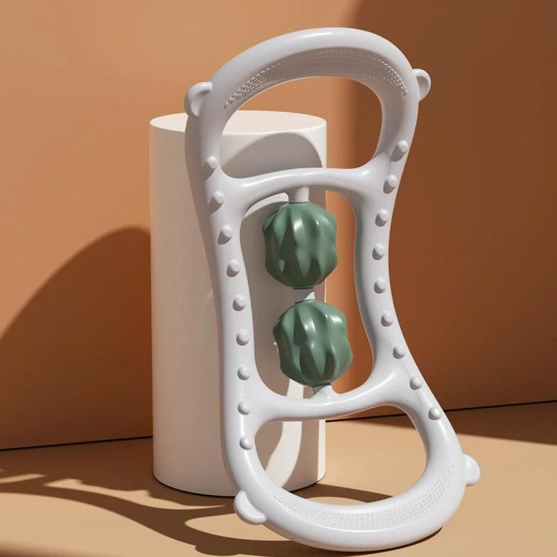 Stretching Yoga Ring With Raised Point Roller - Sky Blue