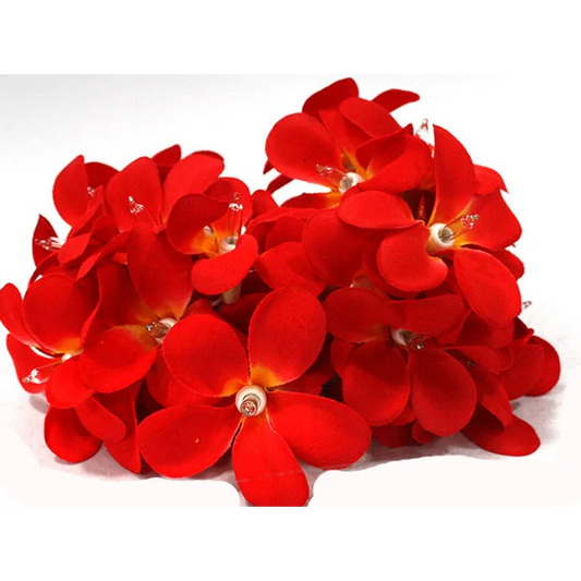 String Lights 20 LED Deep Red Frangipani Flower Battery