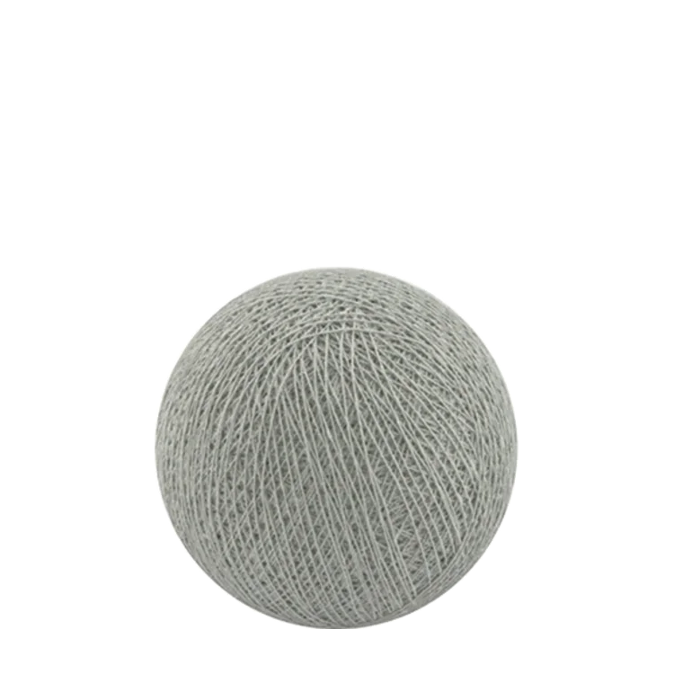 String Lights 20 LED Grey White 5cm Cotton Ball Battery