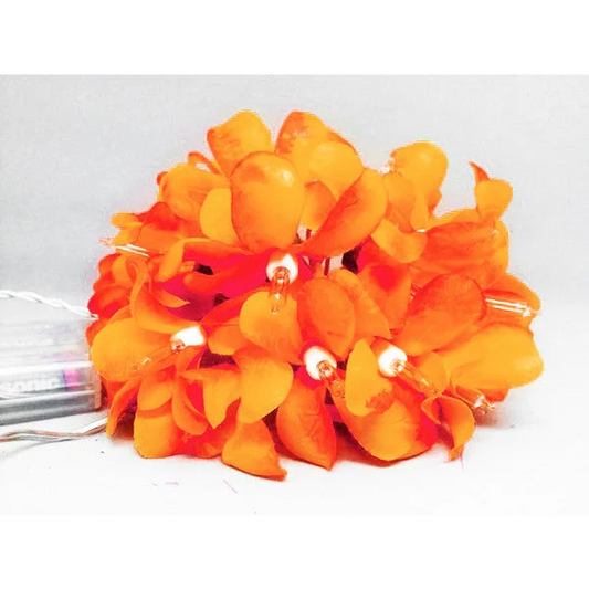 String Lights 20 LED Orange Frangipani Flower Battery