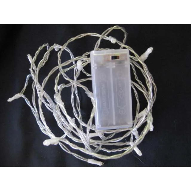 String Lights 20 LED Plain Arctic White Bulb Battery