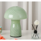 Stripe-Pure Green Retro Swirl Glass Mushroom Table Lamp