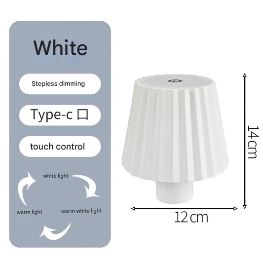 Striped white Cordless LED Bottle Lamp - Rechargeable