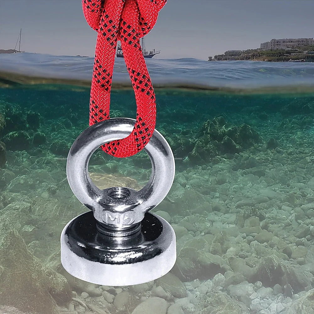 Strong Salvage Magnet 12Kg N52 Neodymium Eyebolt Circular