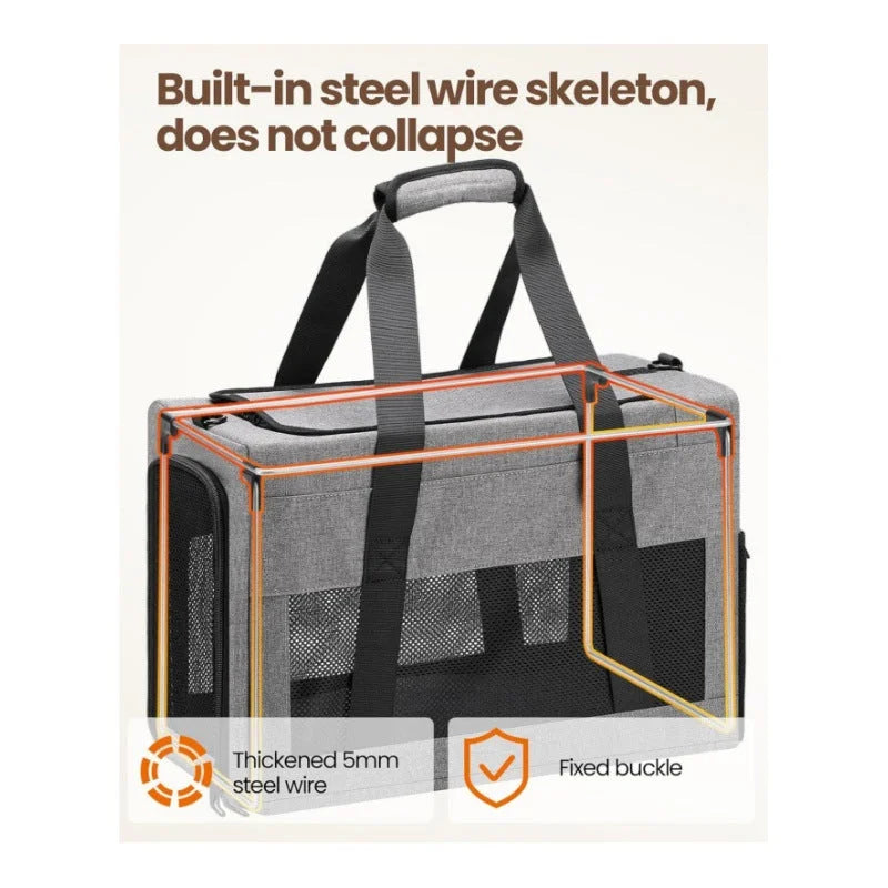 Sturdy & Breathable Pet Carrier for Small Cats & Dogs