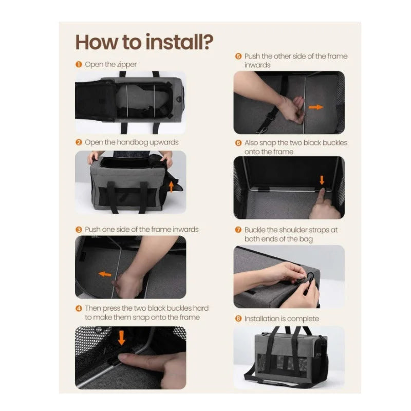 Sturdy & Breathable Pet Carrier for Small Cats & Dogs