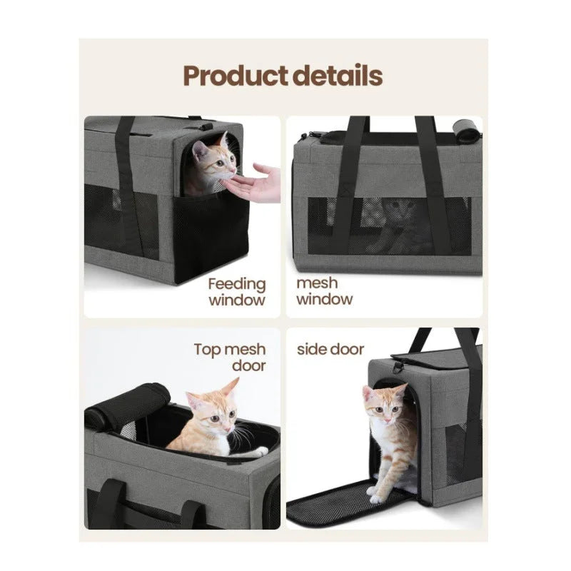 Sturdy & Breathable Pet Carrier for Small Cats & Dogs