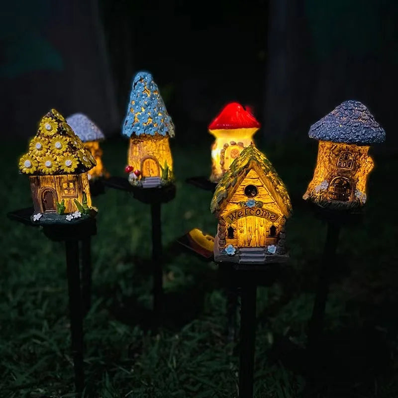 Style 3 Brown And Yellow Solar Resin Garden Stake Light