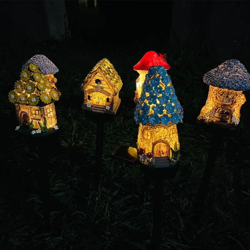 Style 3 Brown And Yellow Solar Resin Garden Stake Light