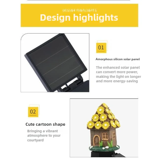 Style 4 Brown And Blue Solar Resin Garden Stake Light