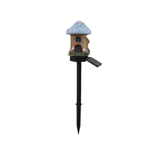 Style 4 Brown And Blue Solar Resin Garden Stake Light