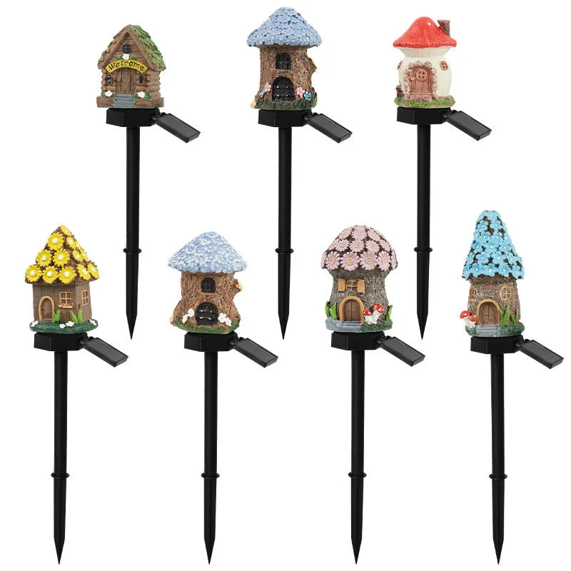 Style 5 Brown And Pink Solar Resin Garden Stake Light
