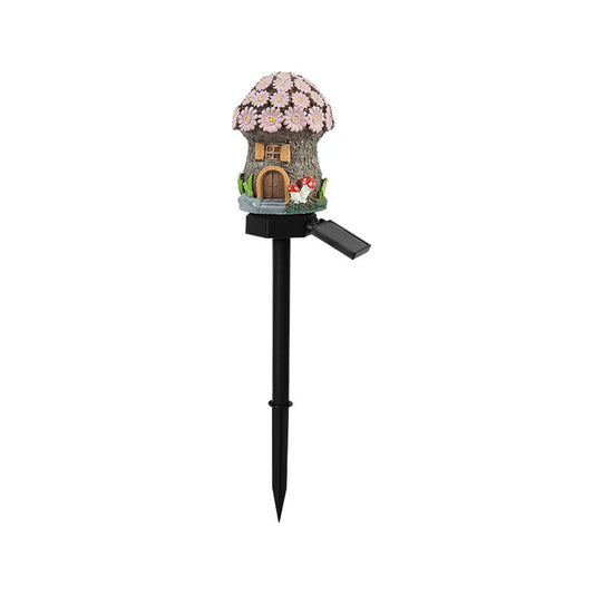 Style 5 Brown And Pink Solar Resin Garden Stake Light