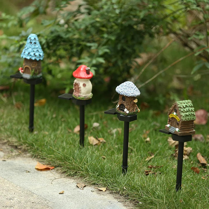 Style 5 Brown And Pink Solar Resin Garden Stake Light