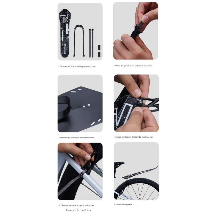 Style B Black and Green Lightweight Bicycle Rear Mudguard