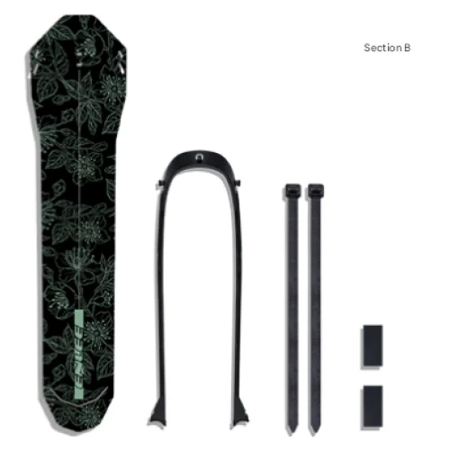 Style B Black and Green Lightweight Bicycle Rear Mudguard