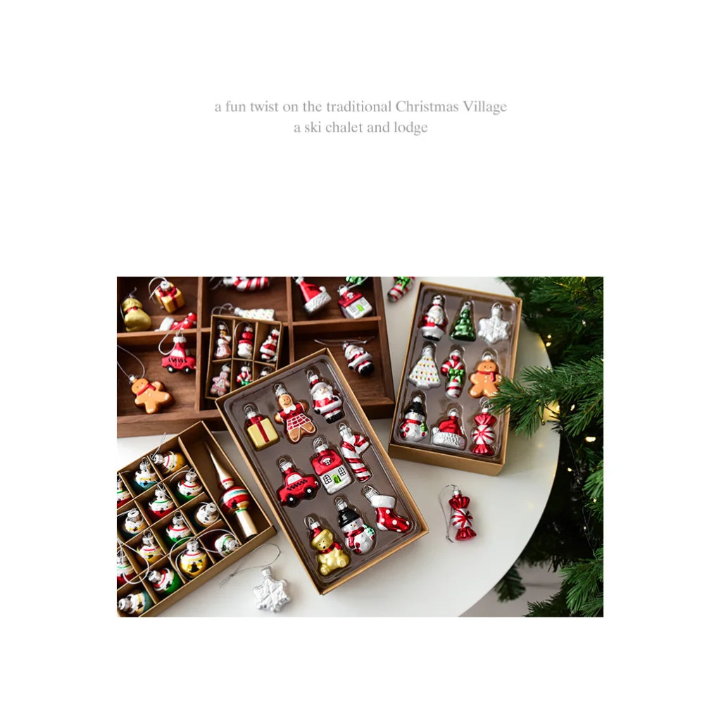 Style B Colorful Whimsical Miniature Glass Christmas