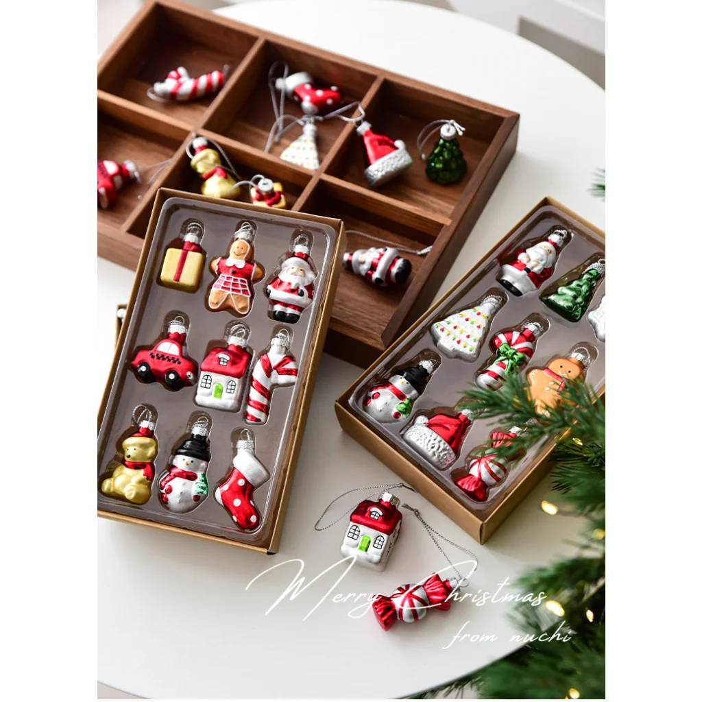 Style C Colorful Dainty Miniature Glass Christmas Ornament