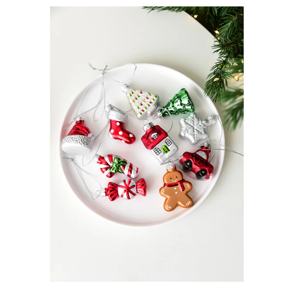 Style C Colorful Dainty Miniature Glass Christmas Ornament