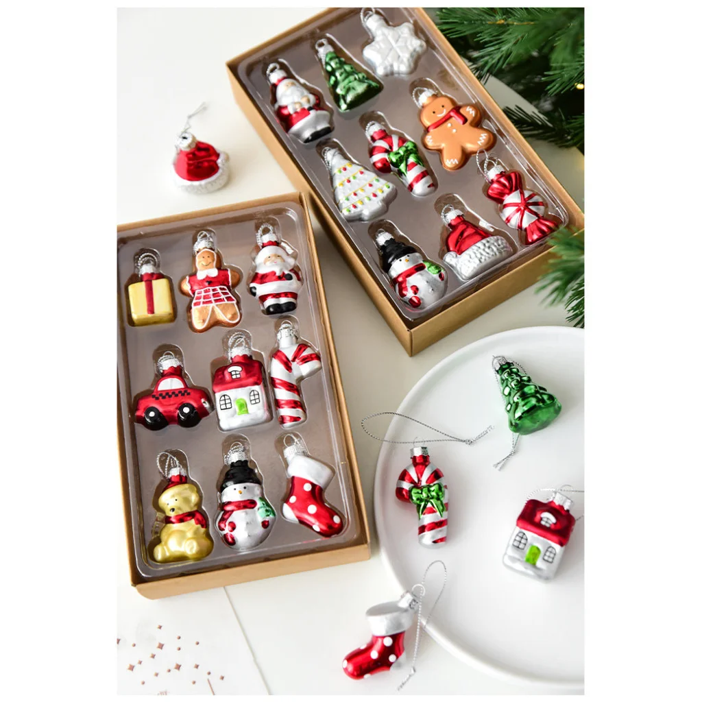 Style C Colorful Dainty Miniature Glass Christmas Ornament