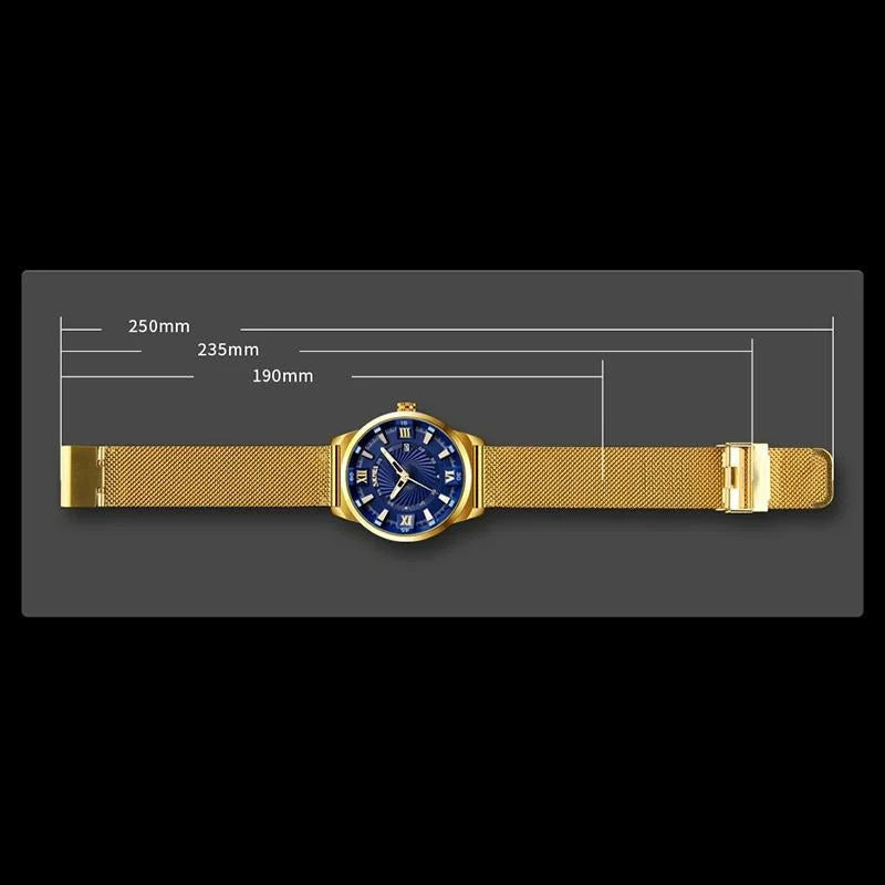 Stylish 30m Waterproof Metal Quartz Men Watch - Blue