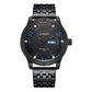 Stylish Day-date Men Quartz Watch with Steel Strap - Black