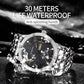 Stylish Day-date Men Quartz Watch with Steel Strap - Black