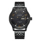 Stylish Day-date Men Quartz Watch with Steel Strap - Black