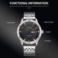 Stylish Day-date Men Quartz Watch with Steel Strap - Black