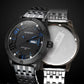 Stylish Day-date Men Quartz Watch with Steel Strap - Black