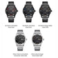 Stylish Day-date Men Quartz Watch with Steel Strap - Black