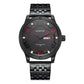 Stylish Day-date Men Quartz Watch with Steel Strap - Black