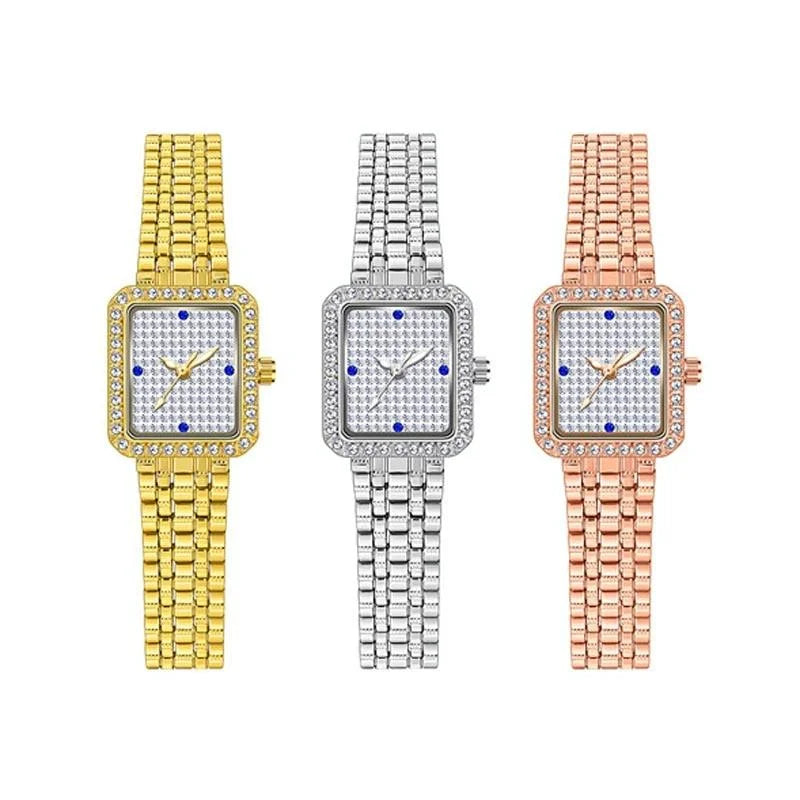 Stylish Diamond Women Alloy Watch Available - Gold
