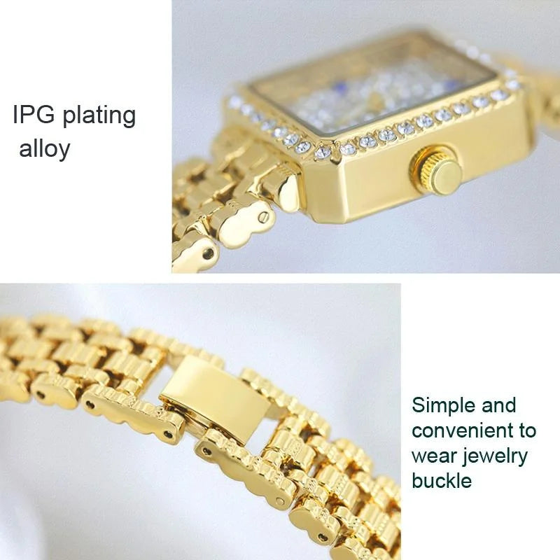 Stylish Diamond Women Alloy Watch Available - Rose Gold