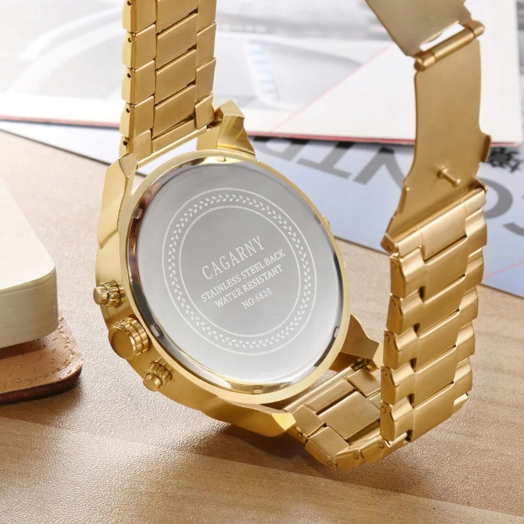Stylish Dual Movement Men Watch with Large Dial