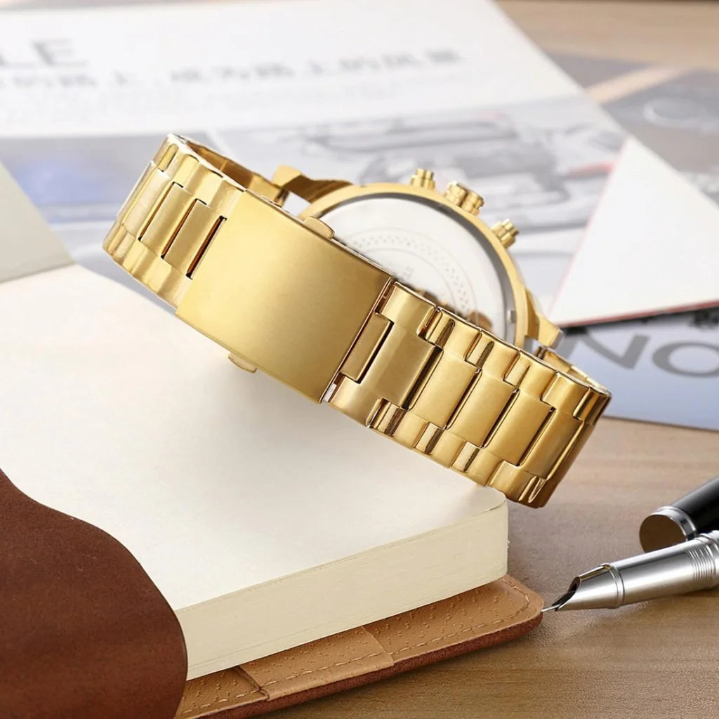 Stylish Dual Movement Men Watch with Large Dial